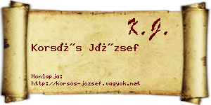 Korsós József névjegykártya